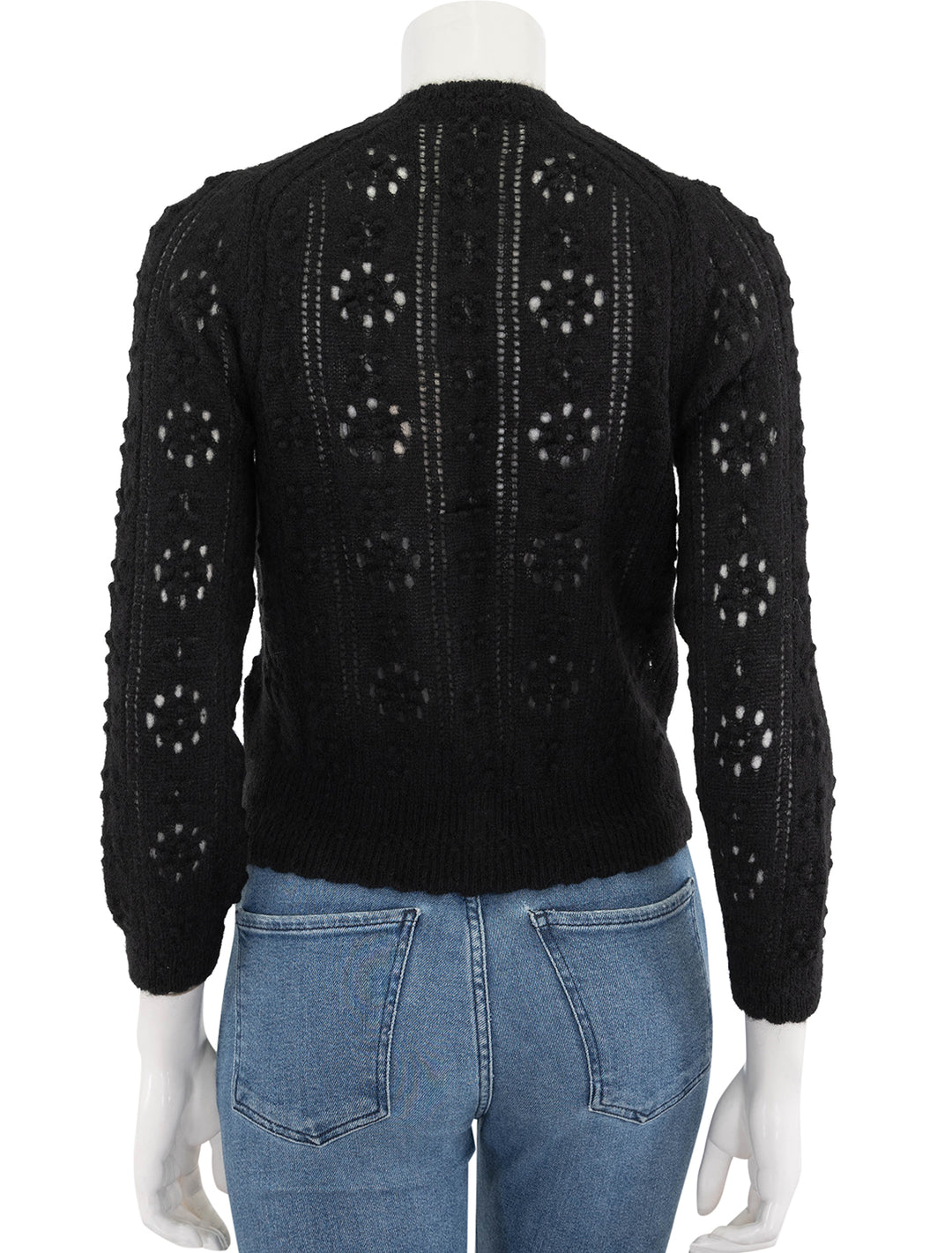 cassidy cardigan in black pointelle