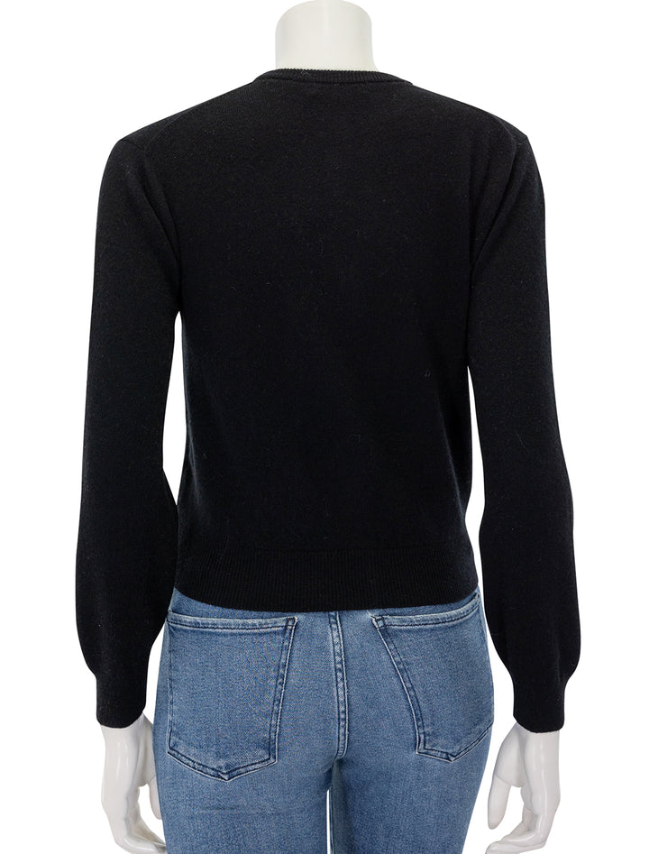 Back view of DOEN's ida cardigan in black.