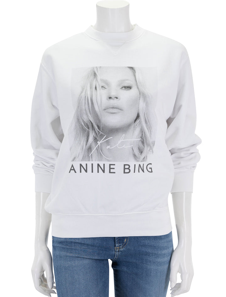 Front view of Anine Bing's ramona sweatshirt kate moss.