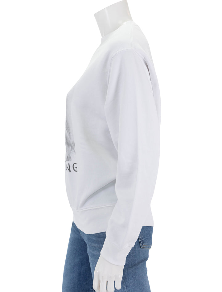 Side view of Anine Bing's ramona sweatshirt kate moss.