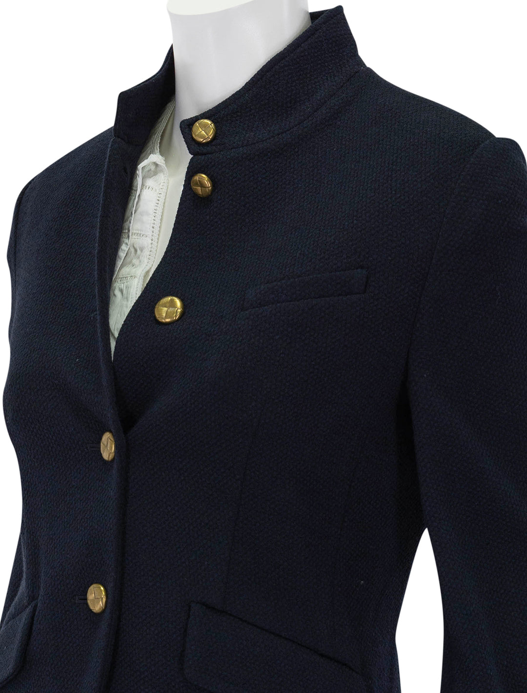 slade cropped textured blazer in navy