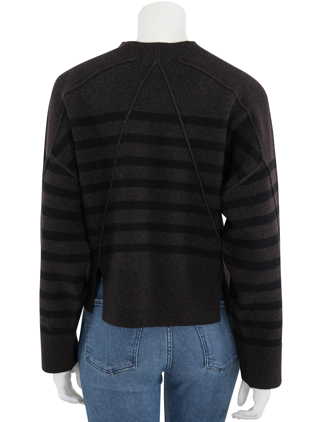 bridget stripe crew in dark brown