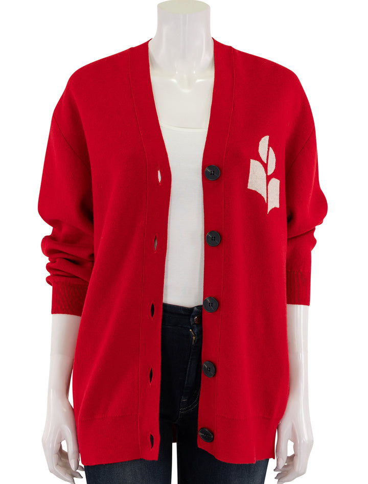 norton cardigan in poppy red