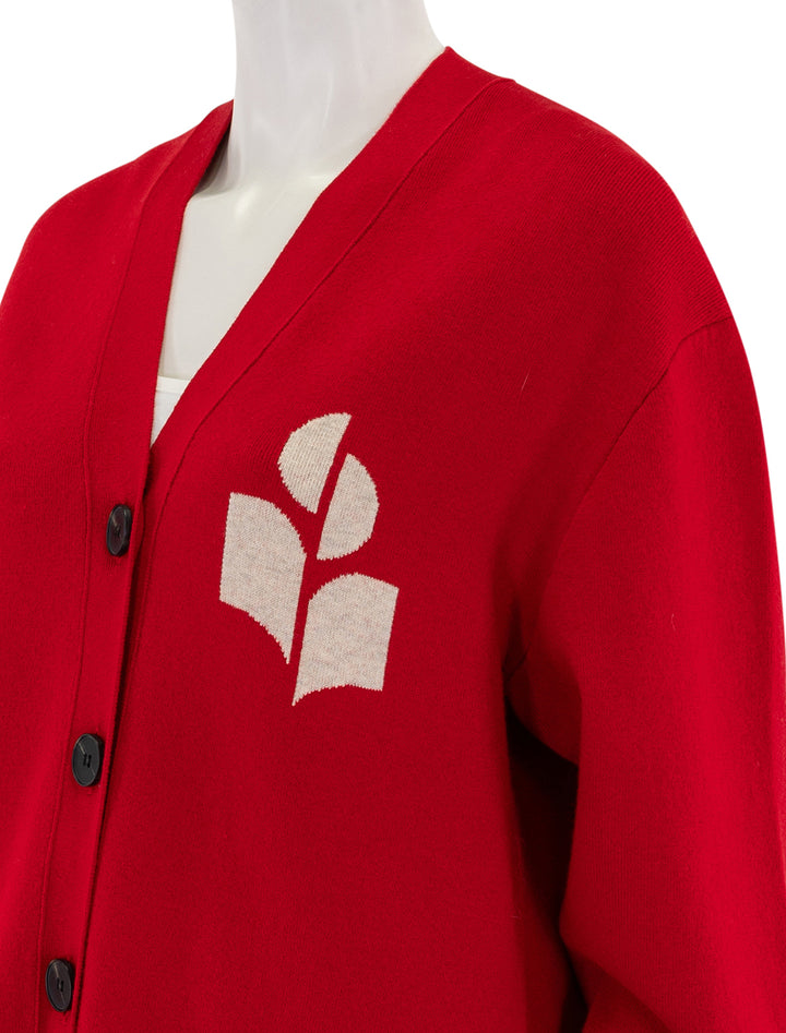 norton cardigan in poppy red