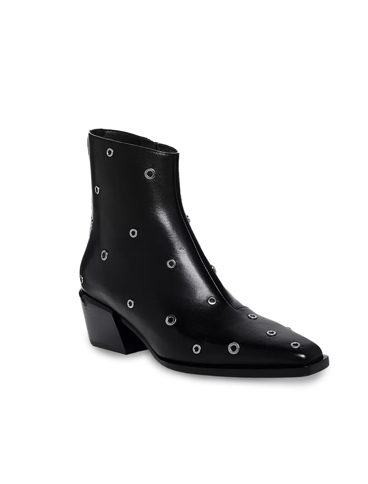 joni zip boot with grommets in black