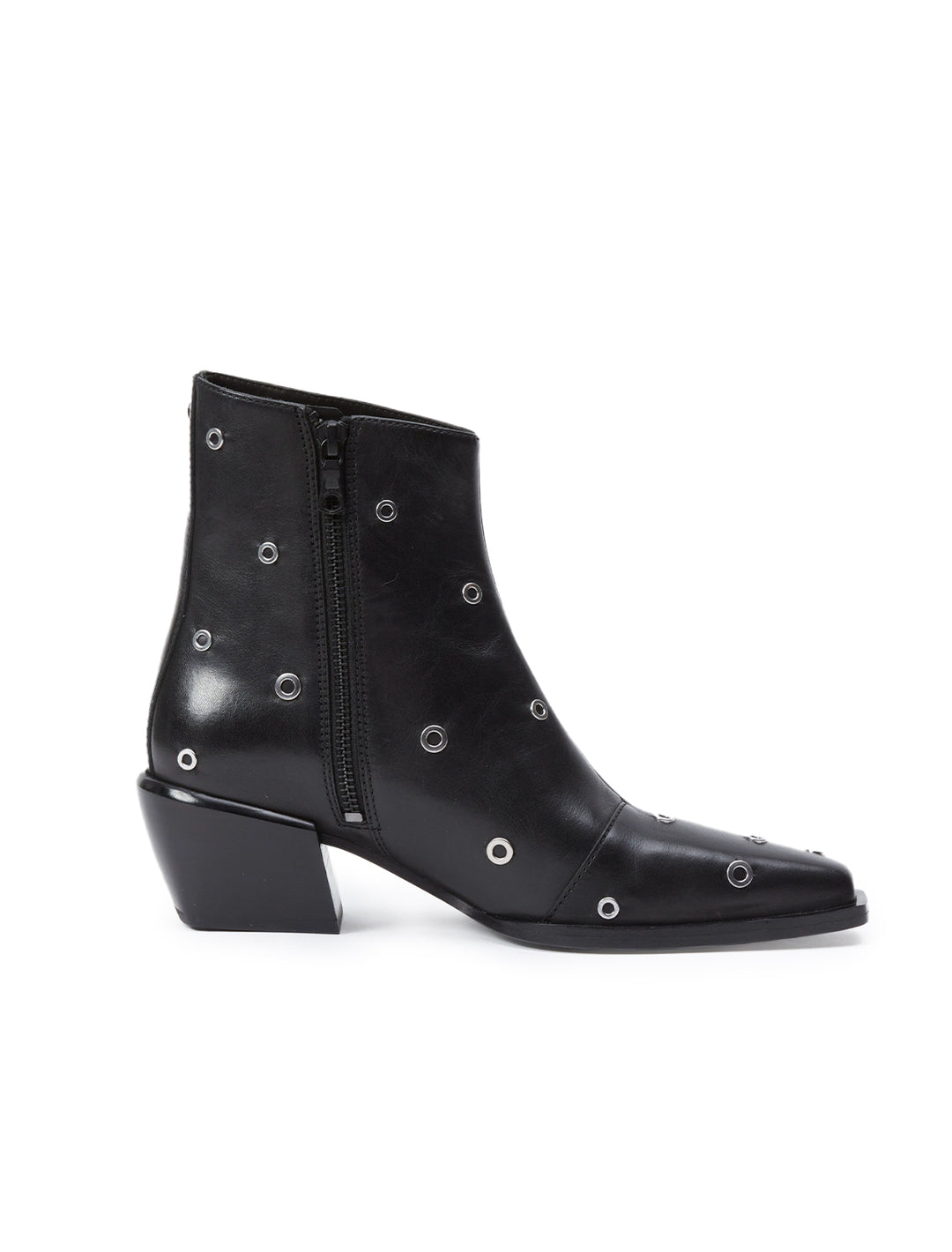 joni zip boot with grommets in black