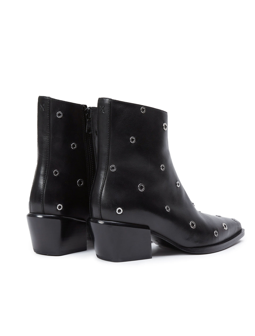 joni zip boot with grommets in black