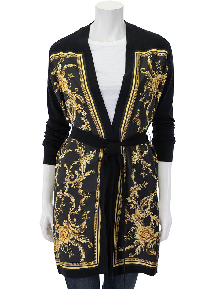 beverly cardi in black and gold barocco