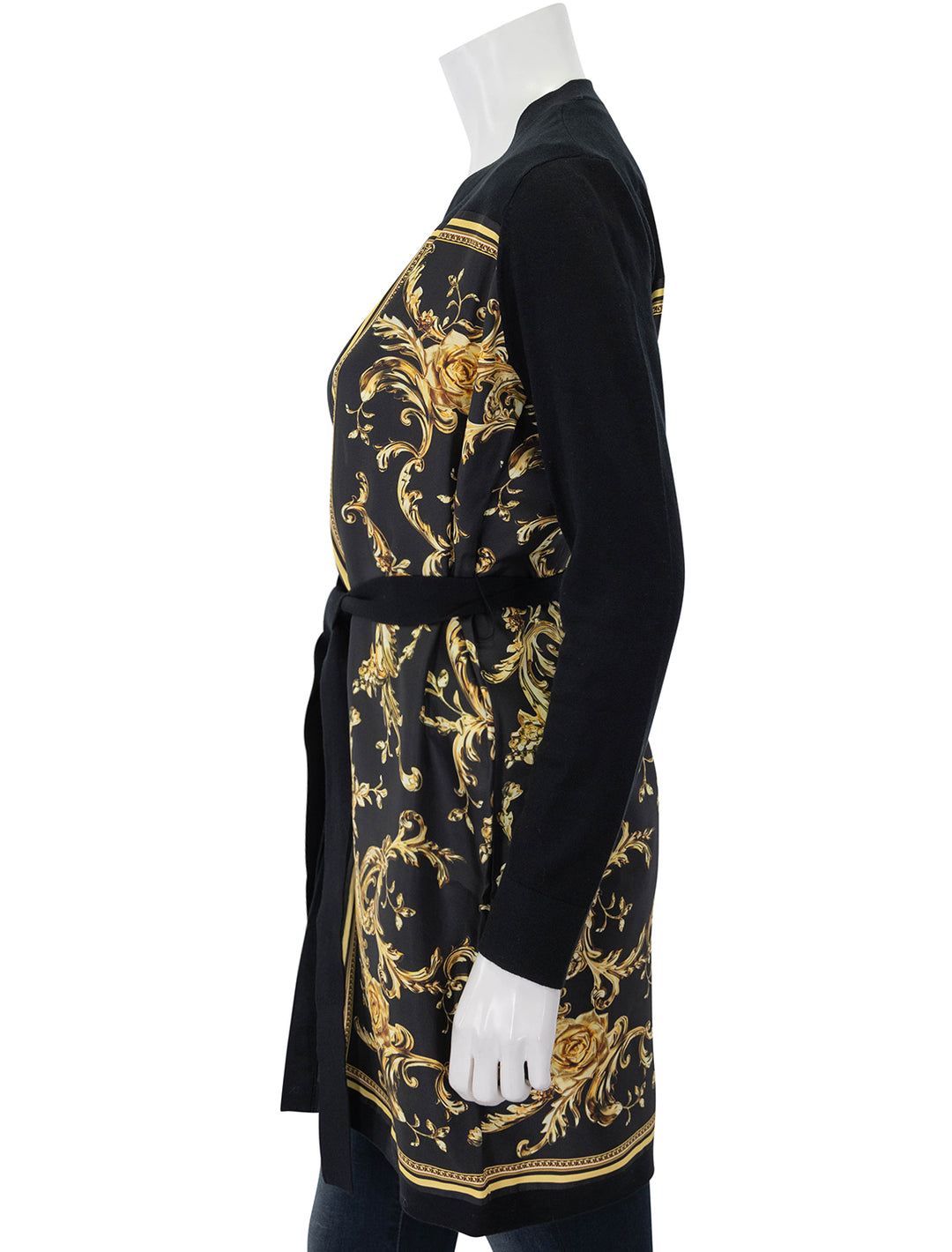 beverly cardi in black and gold barocco