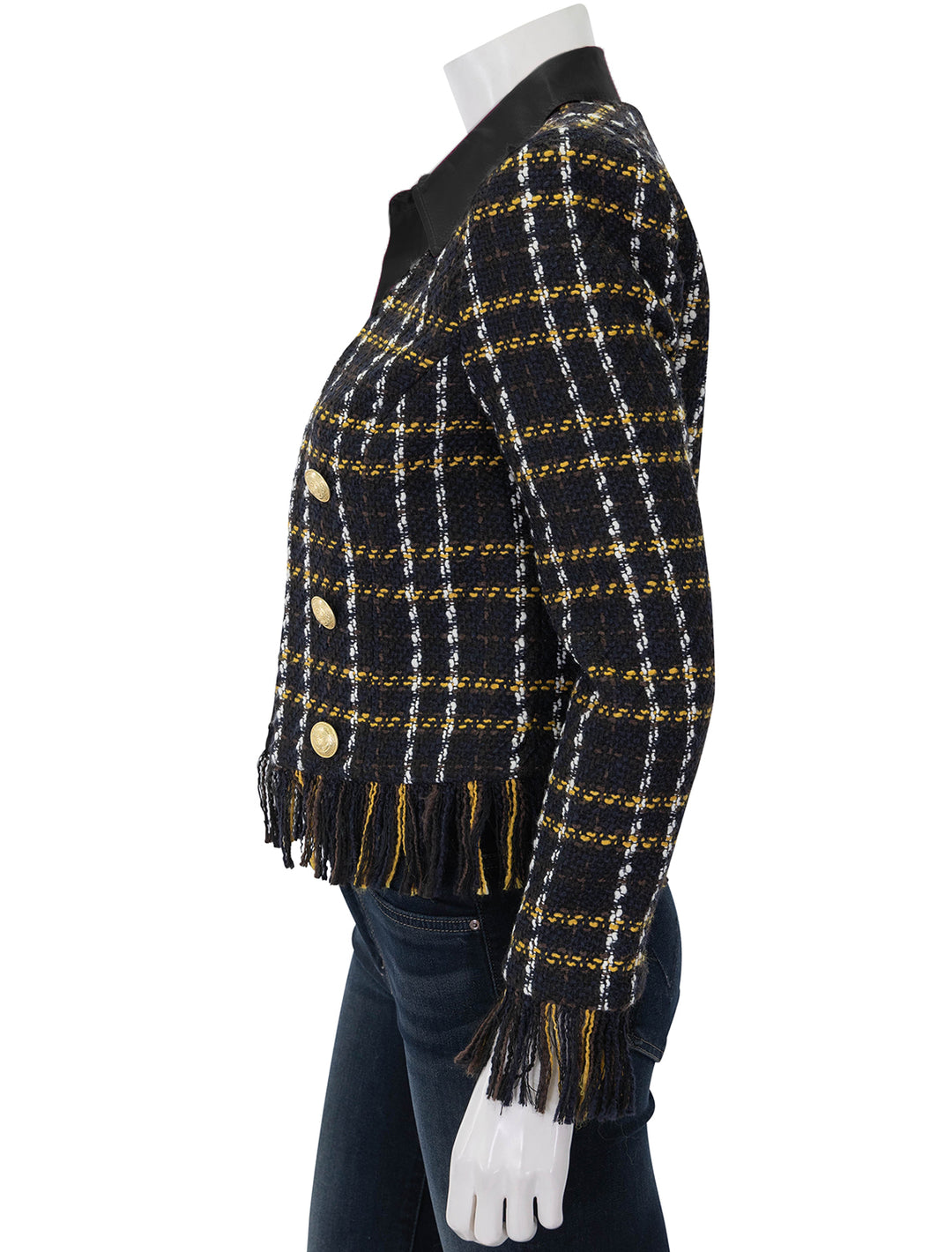 belmont jacket in black and yellow multi plaid