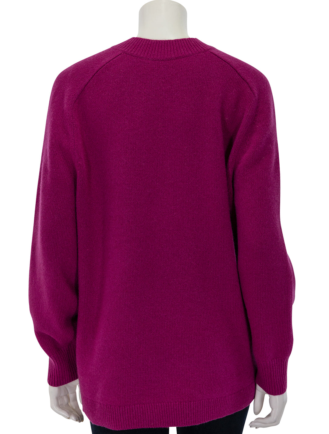 Back view of Theory's karenia vneck pullover in wildflower.