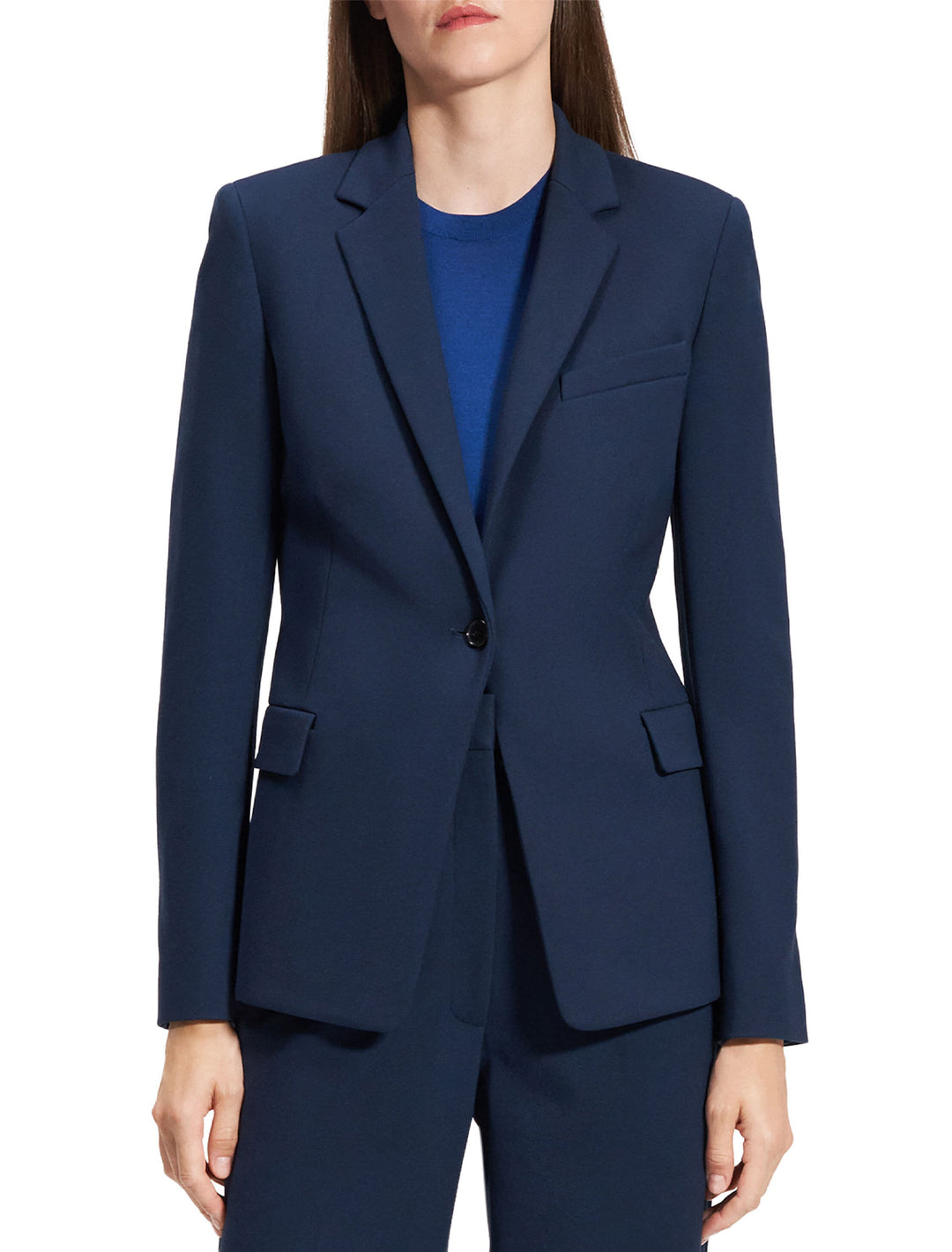 slim fit blazer in bright navy