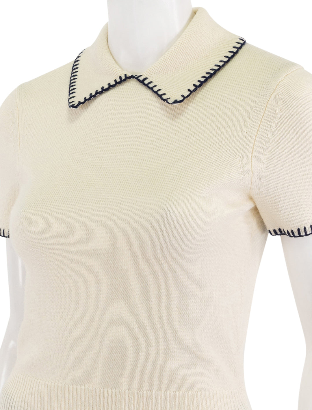 windsor top in ivory and navy