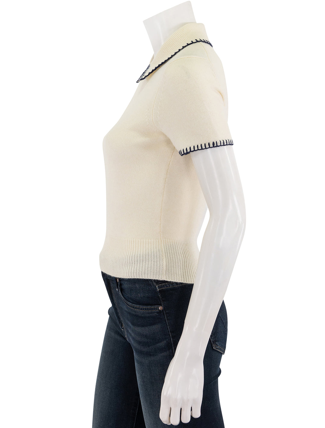 windsor top in ivory and navy