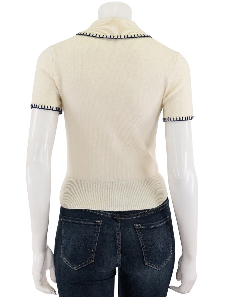 windsor top in ivory and navy