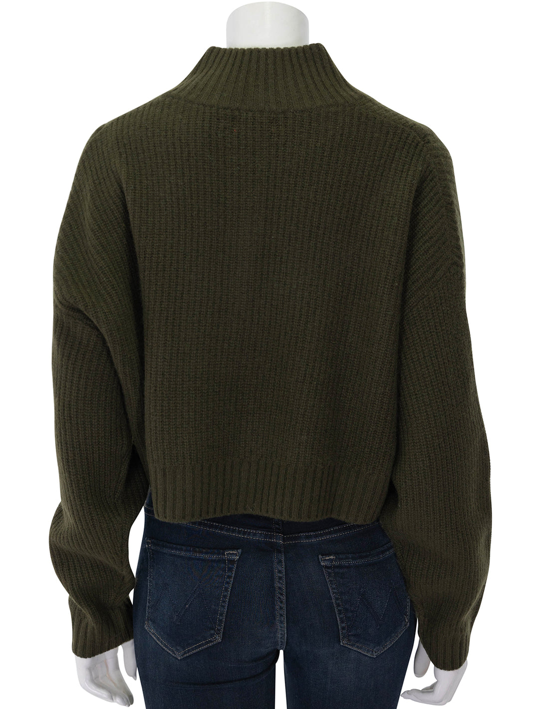 cashmere cropped hampton sweater in olive