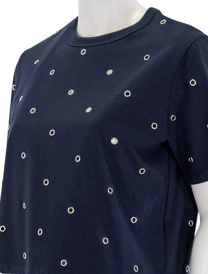 sebastian tee in navy with gromet detail