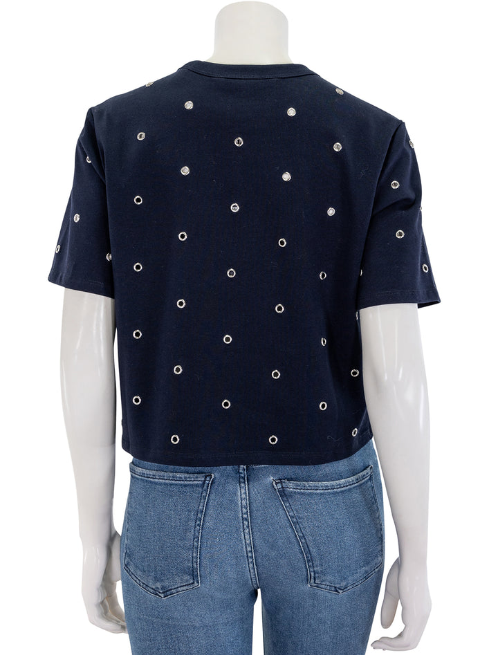 sebastian tee in navy with gromet detail