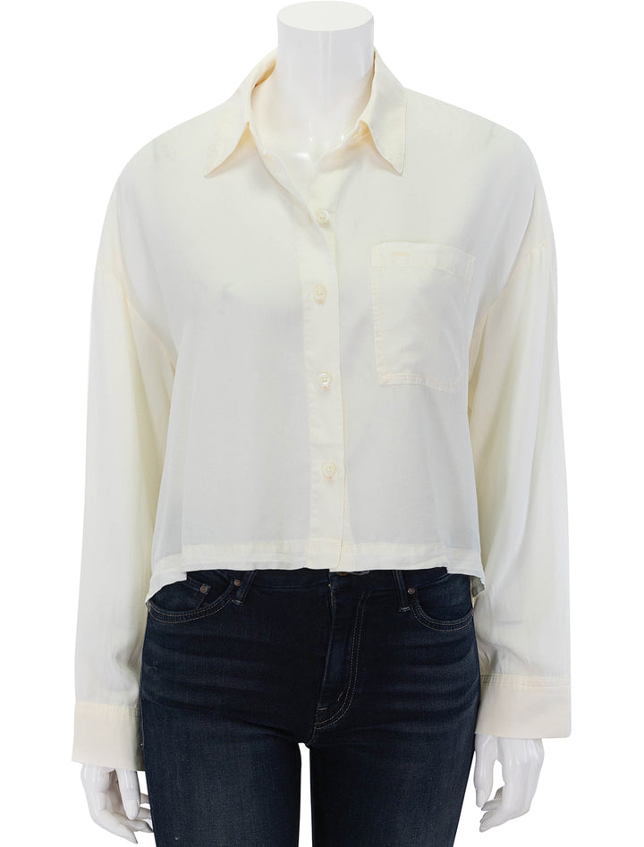 Front view of Alex Mill's gemma shirt in ivory.