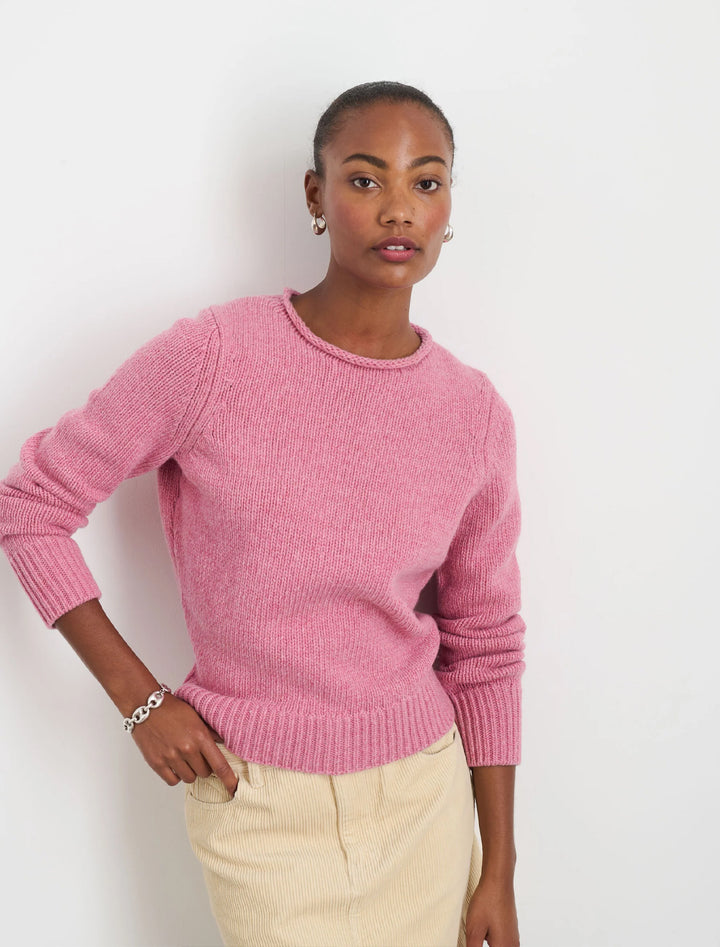 model wearing jaime sweater in pink