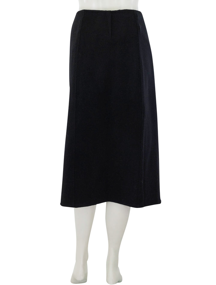 Back view of Alex Mill's parker midi skirt in black.