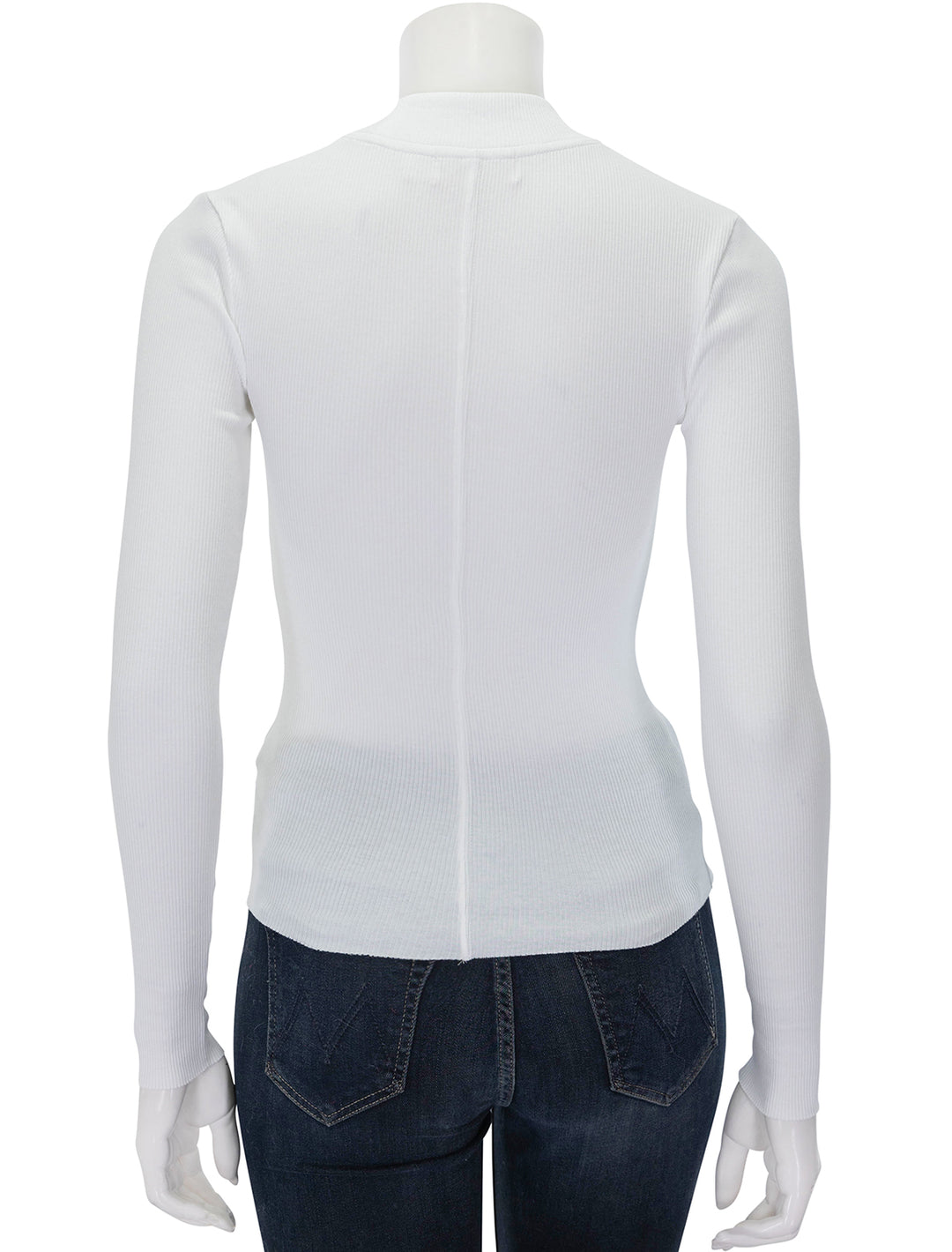 Back view of Nation LTD's gina slim mock neck in white.