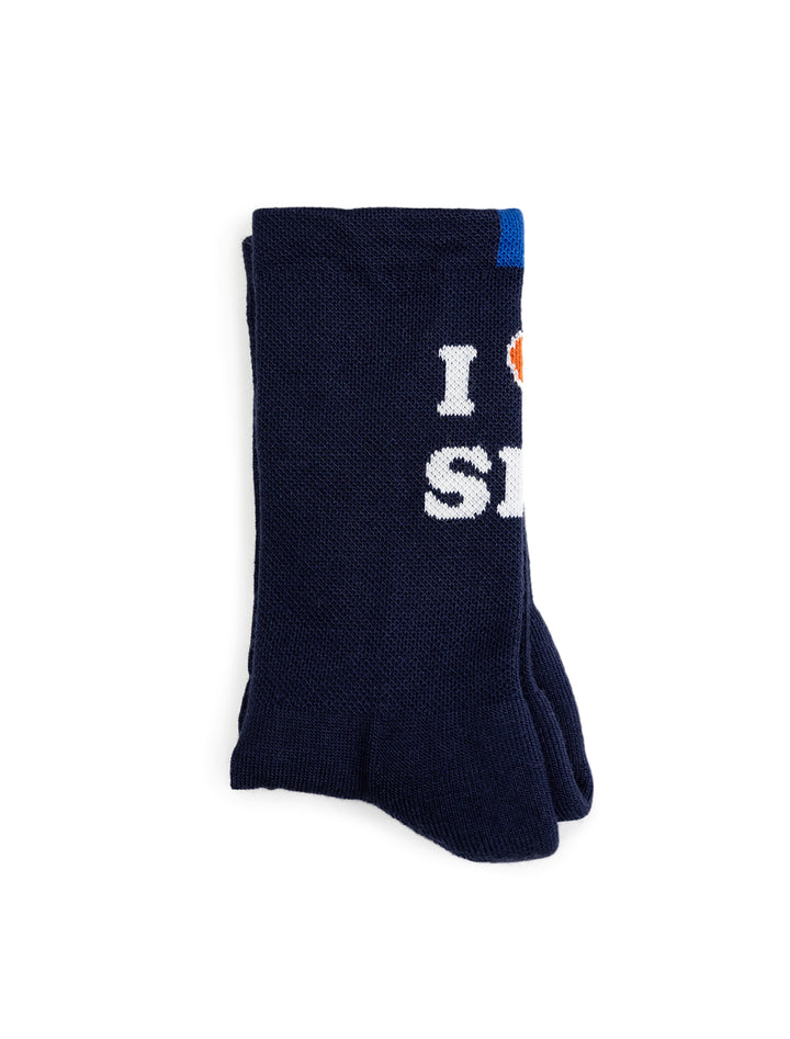 i love ski sock in navy