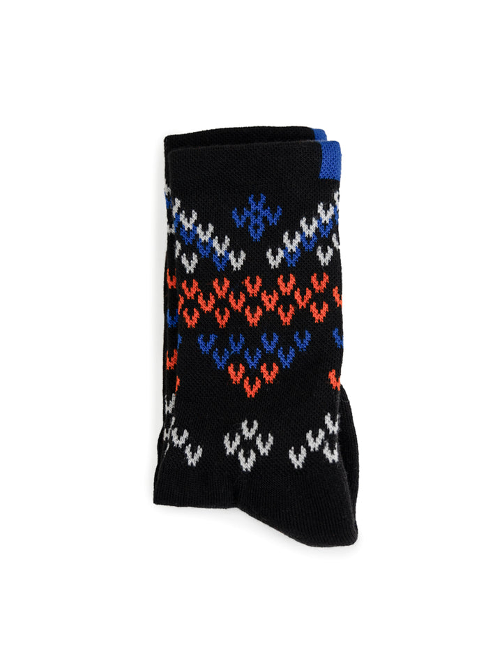 fair isle socks in black