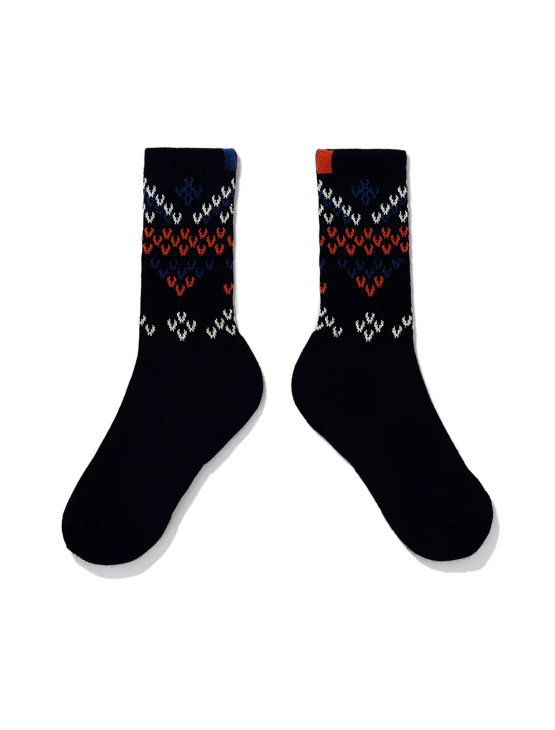 fair isle socks in black