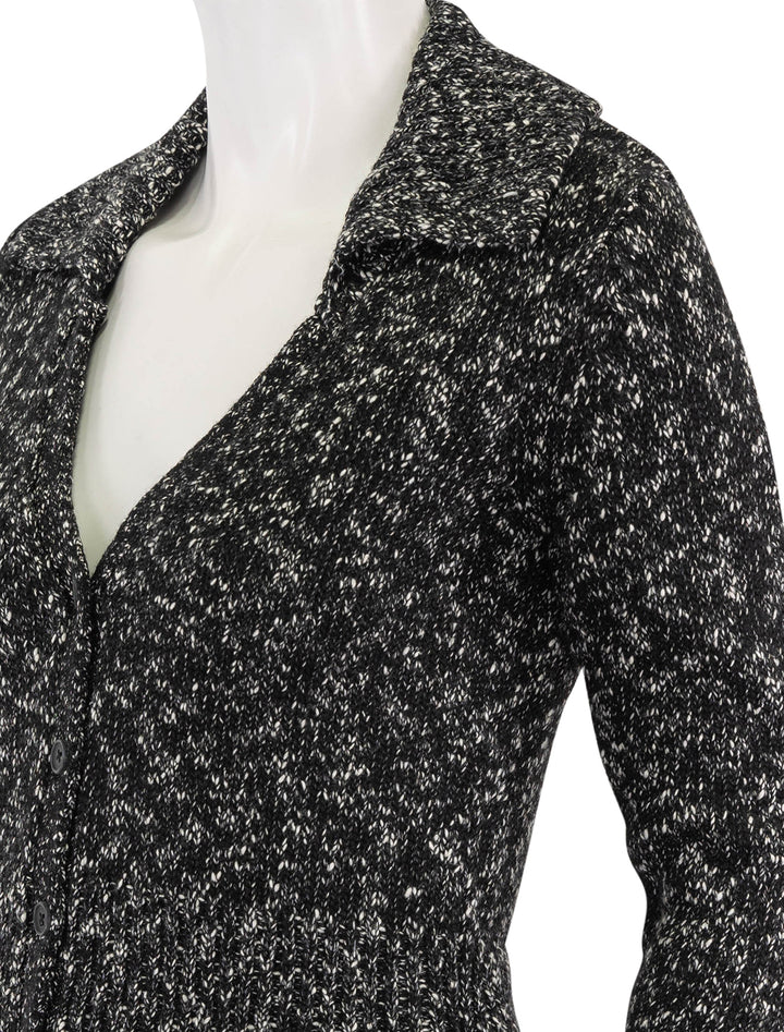 marl collared cardigan in black