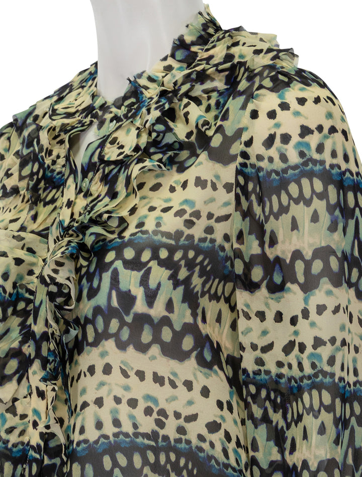 close up view of clio blouse in mariposa