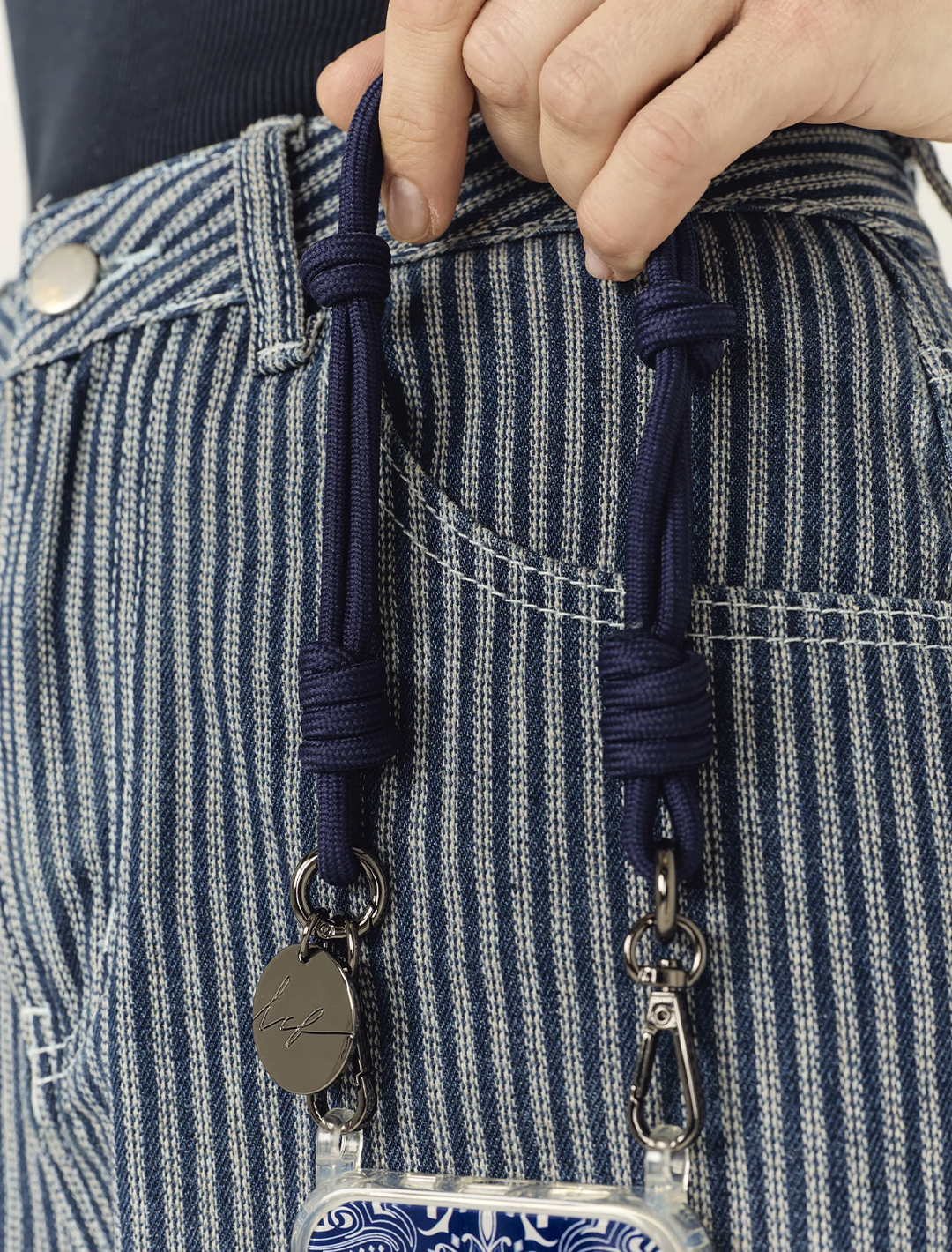 no cord court navy blue strap