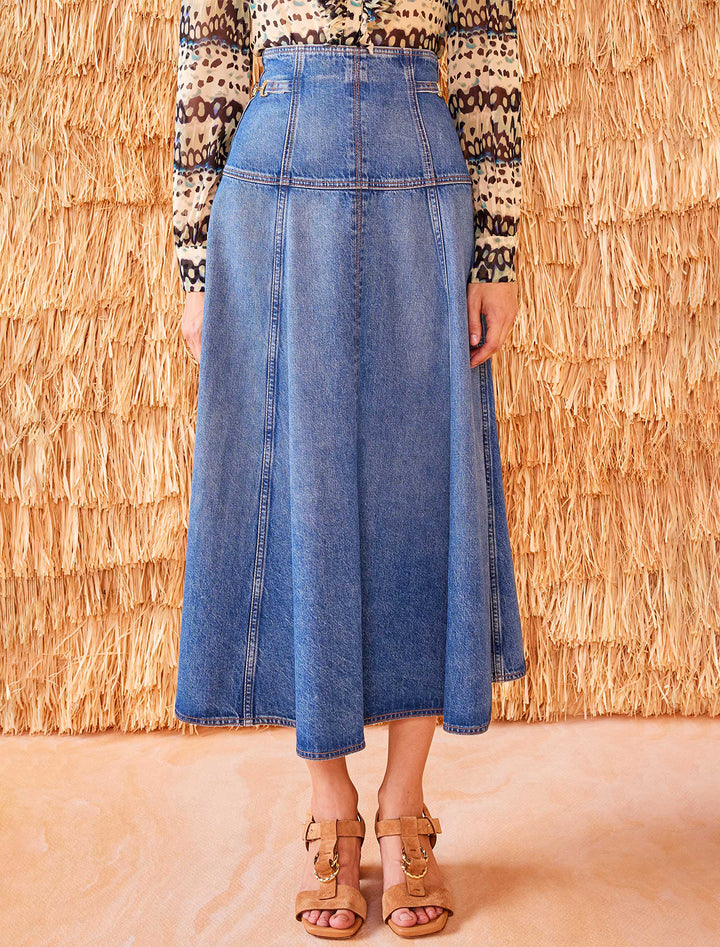 brigette skirt in danube wash