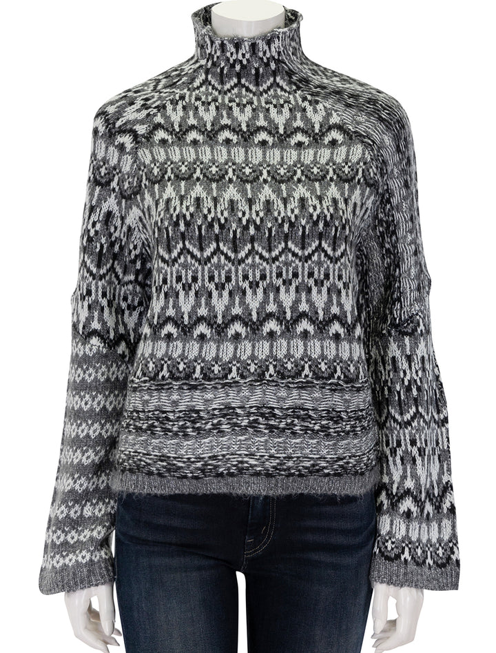 Front view of Steve Madden's indie sweater in charcoal.