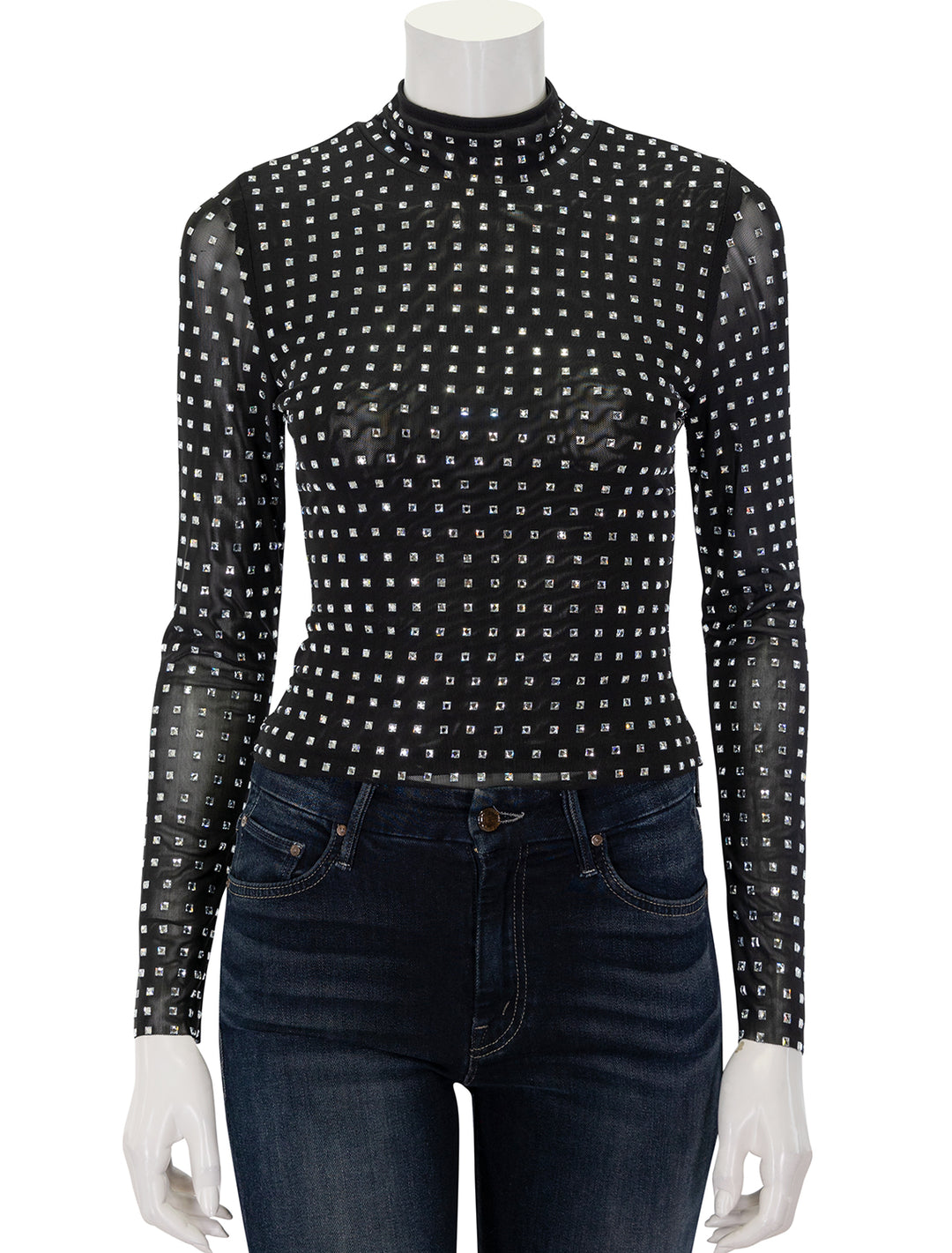 Front view of Steve Madden's melvina top in black.