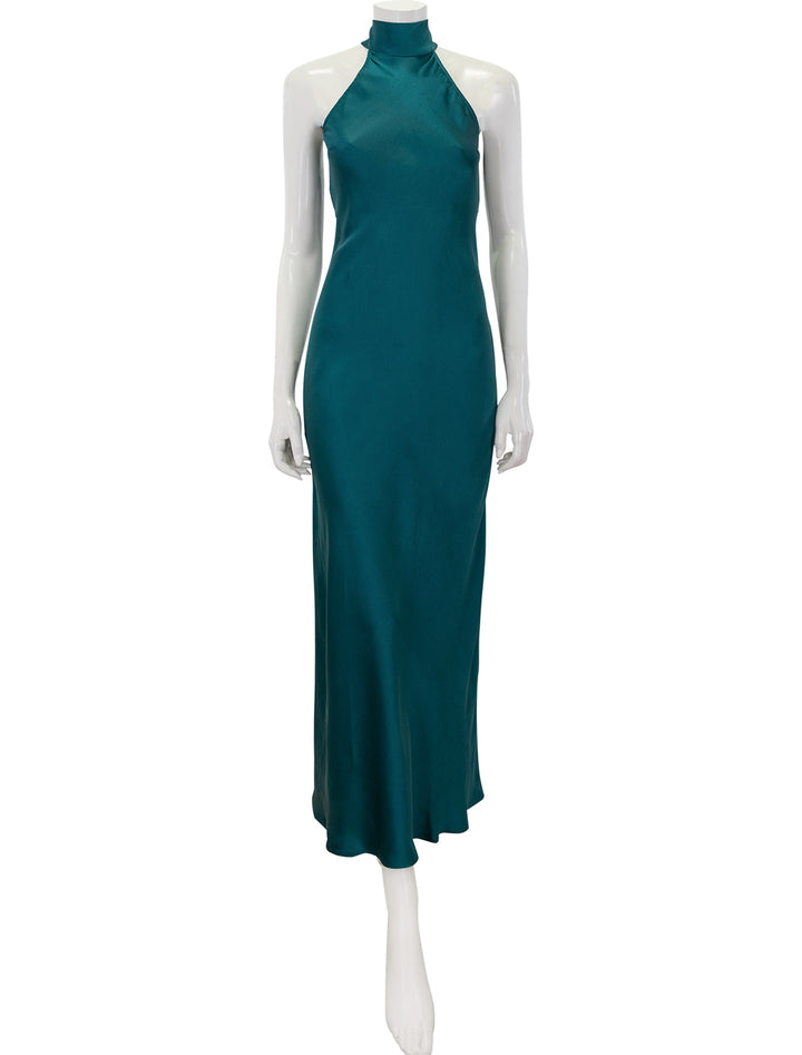 Front view of Steve Madden's lara dress in deep teal.