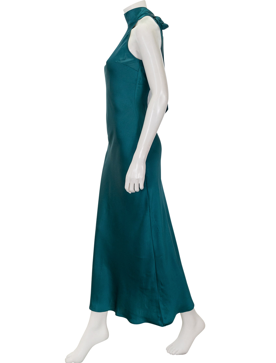 Side view of Steve Madden's lara dress in deep teal.