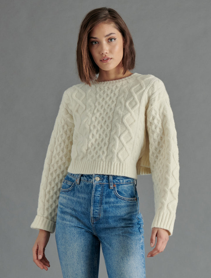 kessie sweater in whisper white