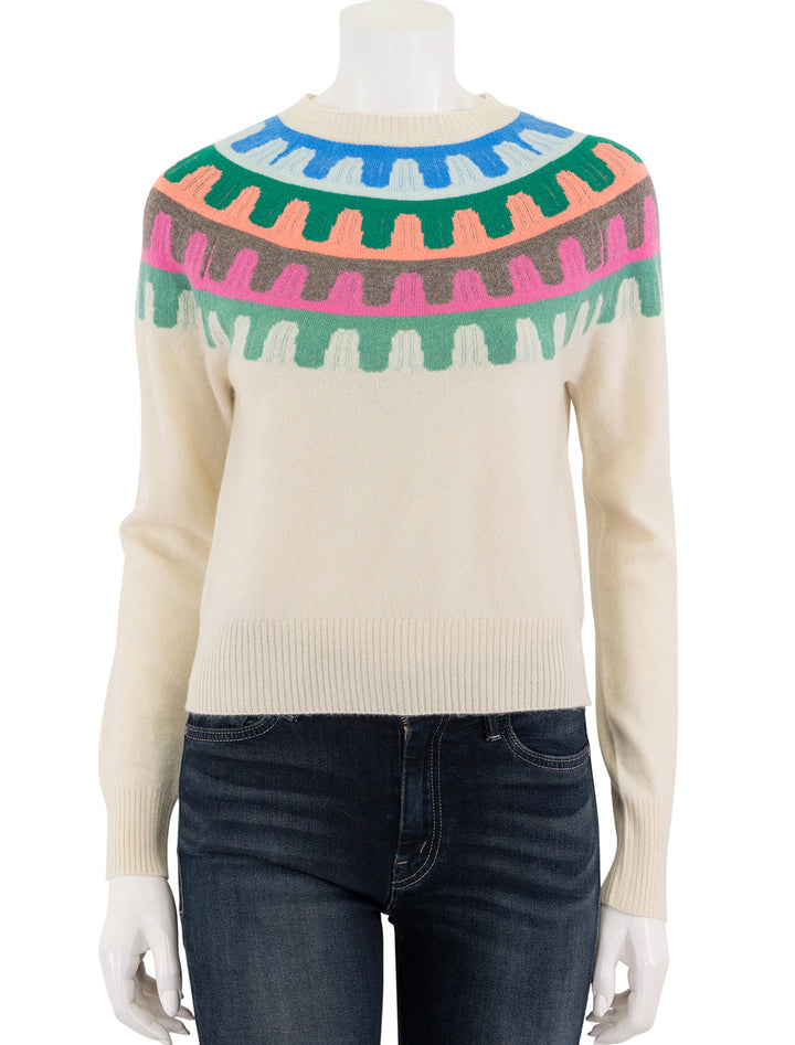 rick rack crew sweater in jasmine multi