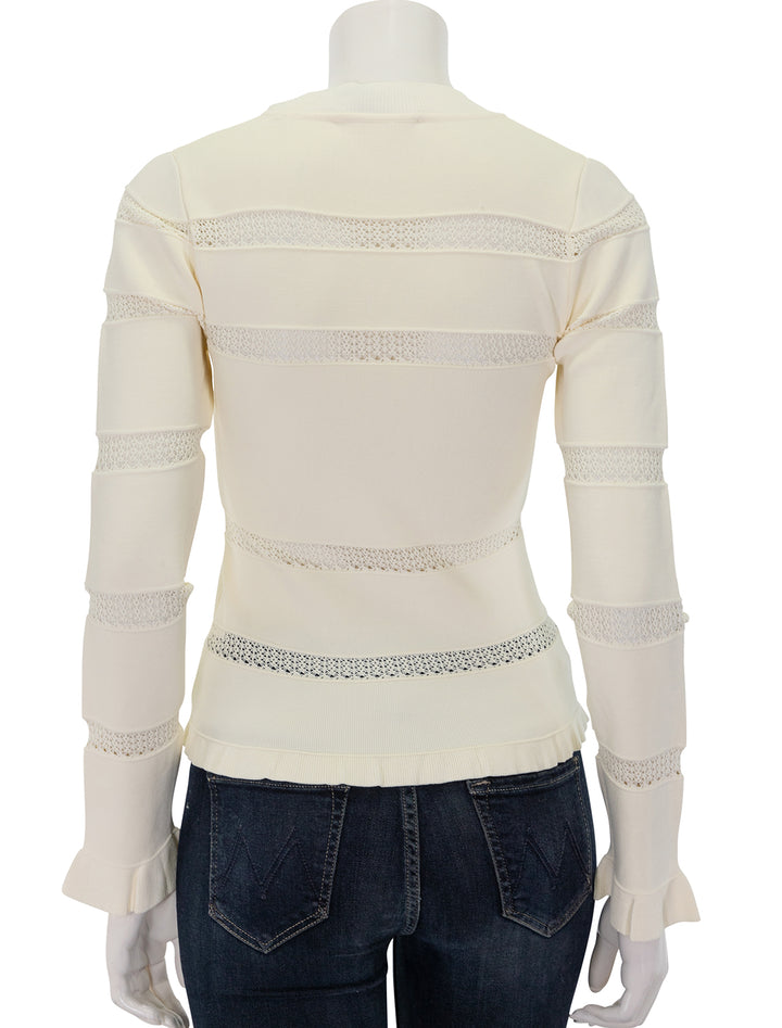 Back view of Sea NY's devon knit long sleeve top in cream.