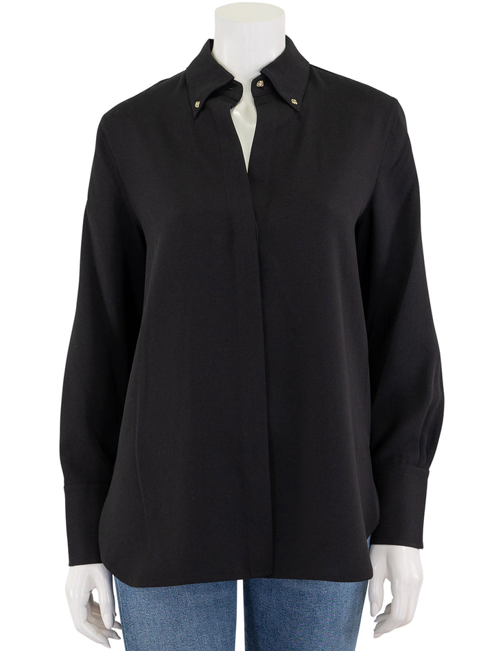 jewel collar point shirt in black