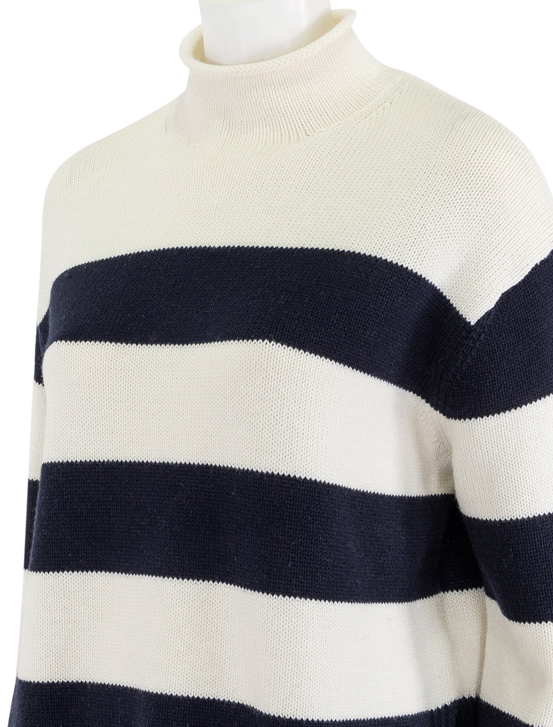 oversized striped roll neck pullover