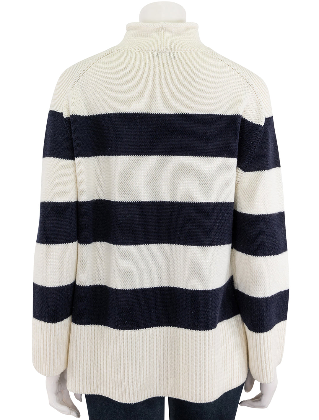 oversized striped roll neck pullover