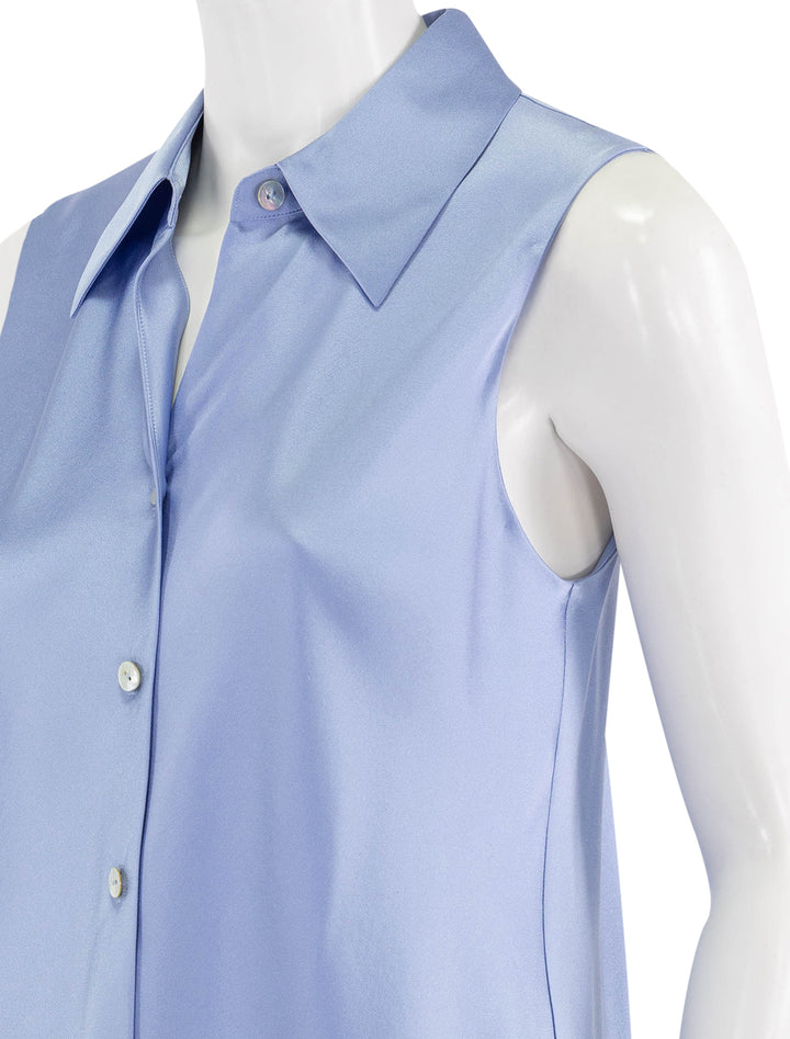 sleeveless bias shirt in pacific opal