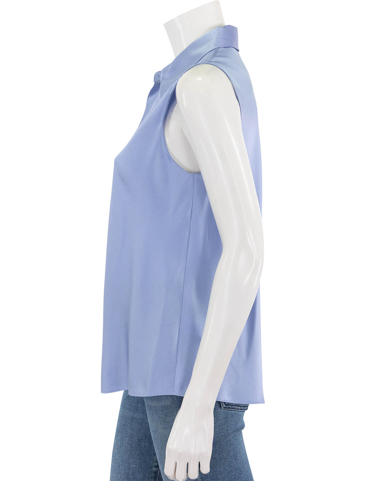 sleeveless bias shirt in pacific opal