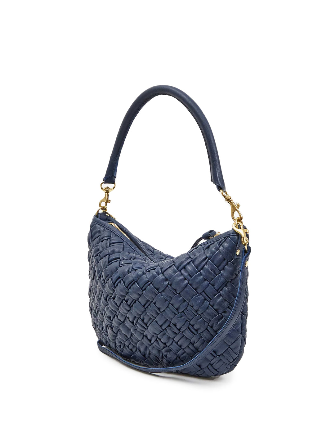 petit moyen messenger in bright navy puffy woven