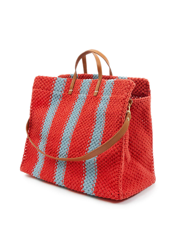 summer simple tote in birght poppy and sunfaded blue (2)