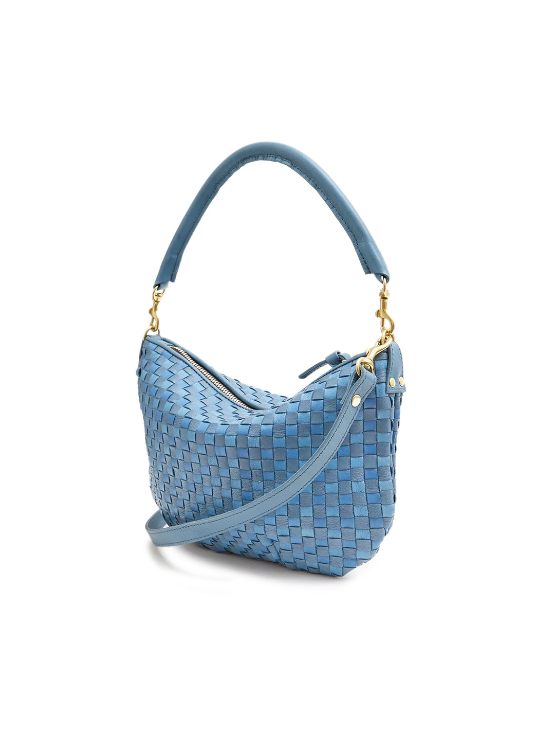 petit moyen messenger in light blue woven checker (2)