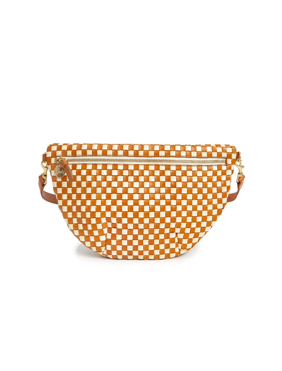 grande fanny in natural and cream woven checker