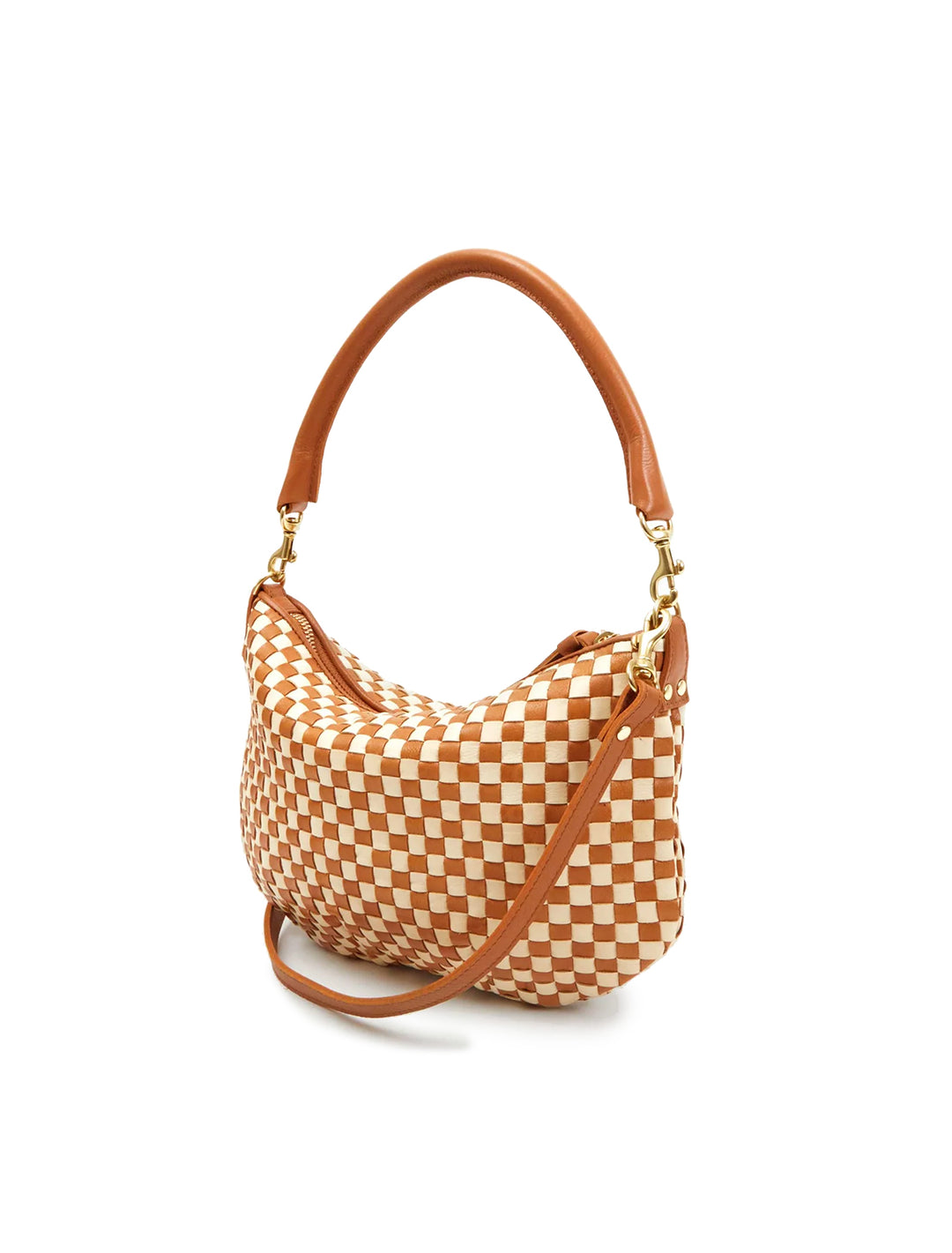 petit moyen messenger in natural and cream woven checker (2)